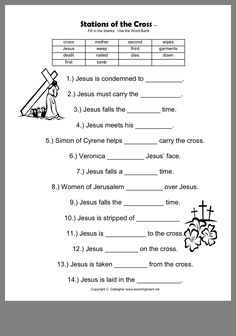 the stations of the cross worksheet for kids to learn how to read them