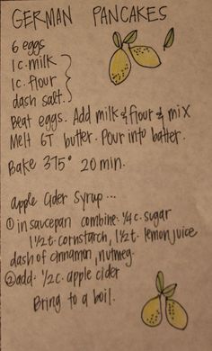 a piece of paper with instructions on how to make an ice - cream pancake