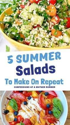 the cover of 5 summer salads to make on repeat