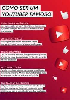 the spanish version of youtuber famoso is displayed on a red background with thumbs up