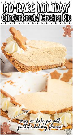 there is no bake holiday gingerbread cream pie