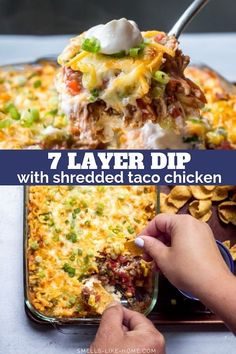 hot and cheesy 7 layer dip is the perfect appetizer for any party