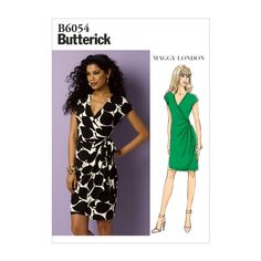 Butterick sewing pattern - B6054 - wrap dress, summer dress Order unit corresponds to: 1 original packaging pattern A wrap dress with a sophisticated waterfall hem. Recommended substances & ingredients: jersey Size: Choose variant Directions: German/French/English Level: 3 - medium Wrap Dress Pattern Sewing, Dress Pattern Sewing, Wrap Dress Pattern, Pattern Dress Women, Butterick Pattern, Butterick Sewing Pattern, Miss Dress, Dress Order, Pattern Sewing