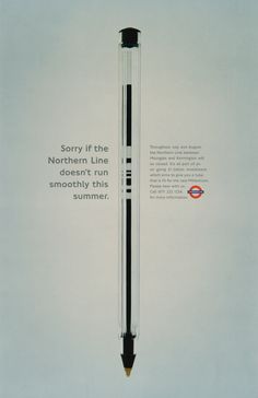 an advertisement for the northern line with a pen