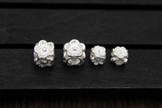 4mm/5mm/6mm/8mm Sterling Silver Flower Beads,Silver Flower Cube Beads,Silver Flower Beads,Flower Spacer Beads Material: 925 sterling silver Color: bright silver 1# Size: Dia 4MM Hole 1.3MM Weight 0.37G 2# Size: Dia 5MM Hole 1.5MM Weight 0.66G 3# Size: Dia 6 MM Hole 2.5MM Weight 0.83G 4# Size: Dia8 MM Hole 4.3MM Weight 1.9G QTY: Pls choose yr QTY from options We can discount price for big qty order, pls kindly conver us for details,thank you! Sterling Silver Spacer Beads, Silver Flower Jewelry With Spacer Beads, Beads Flower, Cube Beads, Flower Beads, Beaded Material, Sterling Silver Flowers, Discount Price, Silver Flowers