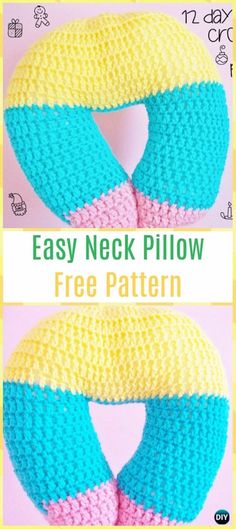 a crocheted neck pillow with the words easy neck pillow free pattern