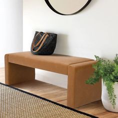 Kaia Modern Leather & Velvet Waterfall Bench in room Velvet Bench Entryway, Waterfall Bench, Velvet Bench, Entry Bench, Salon Suites, Bench Decor, Leather Bench, Bed Bench, Contemporary Farmhouse