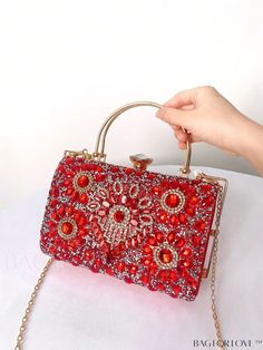 BagForLove - Chic Chain Strap Box Bag with Glamorous Rhinestone Embellishments Product Description Color Red Details Rhinestone Style Glamorous Bag Size Small Pattern Type All Over Print Type Box Bag Material Iron Alloy Size Chart INCH CM Bag Height Bag Length Bag Width Handle Height Strap Length 5.5 inch 8.7 inch 3.9 inch 3.3 inch 47.2 inch Bag Height Bag Length Bag Width Handle Height Strap Length 14 cm 22 cm 10 cm 8.5 cm 120 cm Details Pictures Similar Products h2 { text-align: center; } /* æ¢è¡ */ li{ white-space: normal; word-break: break-all; word-wrap: break-word; } .red-box { width: 100%; display: flex; flex-direction: row; flex-wrap: wrap; justify-content: center; } .red-box > div { width: 190px; height: 250px; margin: 10px; } .red-box > div > a > img { width: 190px; height: 250 Red Rhinestone Bags For Events, Red Rhinestone Event Bags, Red Event Bags With Rhinestones, Crystal Embellished Evening Bag As Gift, Embellished Crystal Clutch As A Gift, Embellished Crystal Evening Bag As Gift, Gift Crystal Clutch Embellished, Gift Crystal Embellished Clutch, Glamorous Red Embellished Bag