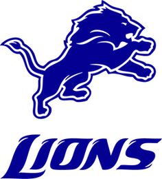 the detroit lions logo is shown in blue