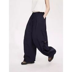 Vintage Pleated Baggy Cargo Pants: Harajuku Street Style   1Measurement In CMsizeWaist(cm)Hips (cm)Pant Length(cm)Opening CIR(cm)M641249831L6812810033XL72132102352XL76136104373XL8014010639 Casual High Waist Harem Pants For Streetwear, Hip Hop Style Baggy Wide Leg Bottoms, High Waist Hip Hop Parachute Pants For Summer, Hip Hop High Waist Parachute Pants For Summer, Baggy Solid Color Cargo Pants, Spring Streetwear Wide Leg Harem Pants, Baggy Solid Cargo Pants, Baggy Wide Leg Hip Hop Harem Pants, Baggy Wide Leg Harem Pants Hip Hop Style