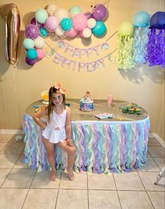 Birthday Party Decorations Diy, Birthday Decorations Kids, Sea Birthday Party, Birthday Party Theme Decorations, Girl Birthday Themes