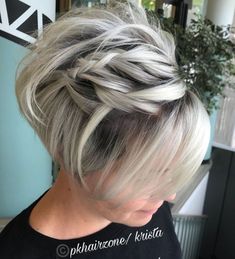 Faux Updo For Short Hair Updos For Short Hair, Short Hair Bun, Gorgeous Hairstyles, Tiny Cabin, Short Bob Haircuts, Bob Hair, Penteado Cabelo Curto, Cute Hairstyles For Short Hair