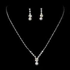 Bridal Wedding Prom Jewelry Set Elegant Dainty Pearl Crystal Rhinestone - Accessoriesforever Rhinestone Bridal Jewelry, Prom Jewelry Sets, Pearl Bridesmaid Jewelry, Rhinestone Jewelry Set, Bridesmaid Pearls, Wedding Jewelry Set, Pearl Jewelry Sets, Prom Jewelry, Bridesmaid Accessories