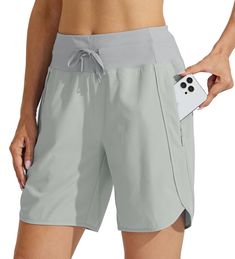 PRICES MAY VARY. Lightweight, quick-drying fabric offers moisture management, ultimate comfy and fresh wearing experience KNIT WAISTBAND: High waisted waistband with internal drawcord provides a comfortable, adjustable fit 3 POCKETS: These Women's athletic Shorts feature 3 zippered pockets keep your essentials secure-2 handy pockets & one zippered back pocket 7" INSEAM- Great length provides adequate coverage for thighs and won't ride up. Side vent improves range of motion. Unlined - No underwea Casual Athletic Shorts With 5-inch Inseam And Moisture-wicking, Summer Athletic Shorts With 4-way Stretch And Side Pockets, Compressive Athletic Shorts With Moisture-wicking, 5-inch Inseam, Summer Moisture-wicking Athletic Shorts With 5-inch Inseam, Workout Athletic Shorts With Pockets, 5-inch Inseam, Womens Athletic Shorts, Hiking Shorts, Sports Shorts Women, Running Shorts Women