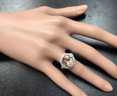 5.75 Carats Exquisite Natural Morganite and Diamond 14K Solid White Gold Ring Suggested Replacement Value: $6,500.00 Total Natural Oval Shaped Morganite Weights: Approx. 5.00 Carats Morganite Measures: Approx. 12.00 x 10.00mm Natural Round Diamonds Weight: Approx. 0.75 Carats (color G-H / Clarity SI1-SI2) Ring total weight: Approx. 5.8 grams Disclaimer: all weights, measurements and colors are approximate and may vary slightly from the listed dimensions or as seen in the image. All pictures are Formal Morganite Diamond Ring, Formal Morganite Diamond Ring Fine Jewelry, Formal Morganite Diamond Ring In Fine Jewelry Style, Exquisite Formal Morganite Ring, Formal Morganite Ring With Brilliant Cut, Formal Morganite Diamond Ring With Brilliant Cut, Elegant Morganite Rings For Formal Events, Elegant Morganite Ring For Formal Occasions, Exquisite Formal Morganite Jewelry