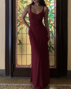 Mai Ardour, Year 10 Formal Dresses, Long Ball Dresses, Burgundy Red Dress, Graduation Dresses Long, Opera Dress, Satin Sleeves, Silk Prom Dress, Burgundy Prom