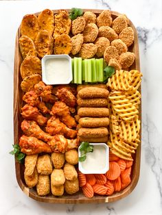 a platter filled with different types of food