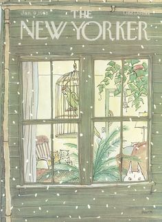 the new yorker magazine cover with an image of a birdcage and cat