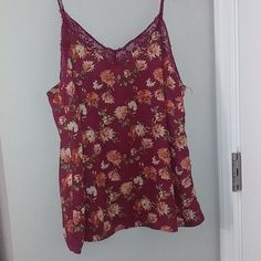 New Without Tags Size Medium Burgundy With Orange Flowers Contact Me If You Have Any Questions Bundle To Save Money Check Out My Closet Amorefinds For More Great Items In My Closet You Will Find Other Listings That Are Neon, Black Tie, Retro, Minimalist, Boho, Hippie, Casual Or Dressy, Tropical, Perfect For Vacation, Gypsy, Western, Warm Weather, Cold Weather, Classic, Neutral, Contemporary, Summertime Dopamine, Pastel, Bright, Bold, Elegant, Eclectic, Groovy, Chic, Casual, Glam, Artisan, Hand C Red Floral Print Top With Spaghetti Straps, Red Floral Print Tops With Spaghetti Straps, Red Floral Print Spaghetti Strap Tops, Red Spaghetti Straps Top With Floral Print, Forever 21 Floral Print Vacation Tops, Forever 21 Sleeveless Floral Print Top, Elegant Eclectic, Neutral Contemporary, Mum Flower