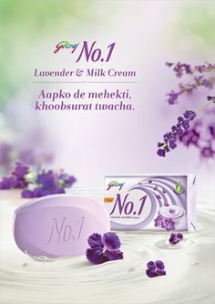 an advertisement for no 1 lavender and milk cream