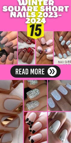 Winter Nails Square Short, Winter Nails Square, Nails Square Short, Winter Nails 2023, Nails 2023 Trends, Halloween Nail Art Tutorial, Neutral Nail Designs, Daisy Nail Art, Blue Nail Color