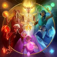 an image of the zodiac sign with many different people around it