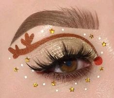 Reindeer Makeup, Holiday Eye Makeup, Xmas Makeup, Holiday Eye, Halloweenský Makeup, Holiday Makeup Looks