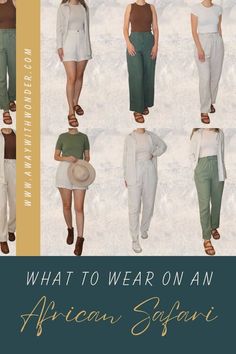 the cover of what to wear on an african safari, with images of women in different outfits