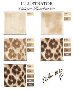 an animal print is shown with the names and numbers for each type of item in it