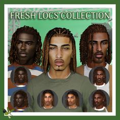 an image of a man with dreadlocks on his face and different facial expressions