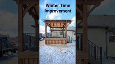 a gazebo with the words winter time improvement on it