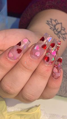 Valentines Nails With Rhinestones, Pedicure Gel, Nail Art Cute, Pretty Fingers