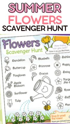 the summer flowers scavenger hunt for kids