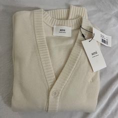 Men’s Size Large Brand New W Tags! Us Shipping Only! Dm If You Have Any Questions Everyday White V-neck Cardigan, Classic White Cardigan For Spring, Classic White V-neck Outerwear, Classic White Spring Cardigan, White V-neck Classic Outerwear, Classic White Everyday Cardigan, Classic White Cardigan For Fall, White Fitted Everyday Cardigan, White V-neck Everyday Cardigan