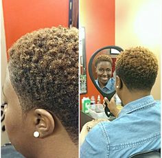 Short Tapered Haircut For Black Women, Baldie Baddie, Sponge Curls, Short Afro Hairstyles