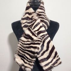 Lafayette 148 New York Zebra Pull Through Scarf Details: 100% Lafayette 148 New York Brand New With Tags Size: Approximately 42” Inches X 4.5” Inches Color: Zebra Print Cream & Brown Material: Dyed Lamb Fur Pull Through Scarf Wool Liner Dry Clean Only No Longer Sold Or Produced. Retail Price $328. On Sale! Wool Shawl Wrap, Stripe Scarf, Scarf Wool, Tube Scarf, Scarf Neck, Striped Scarves, Green Ombre, Fur Scarf, Wool Shawl