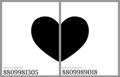 two black and white images with the same heart in each one's side,