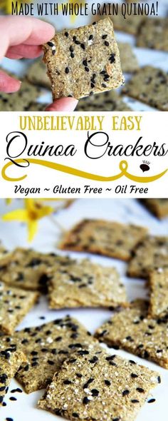 an image of homemade granola crackers made with whole grain and quinoa