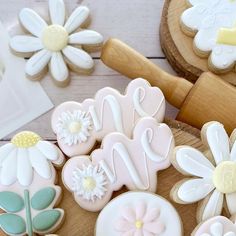 decorated cookies with the word love on them