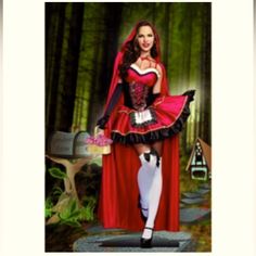 Costume Includes Dress Cape Price Firm Size S Little Red Riding Hood Fancy Dress, Fantasia Plus Size, Red Riding Hood Cosplay, Diy Costumes Women, Red Riding Hood Costume, Princess Halloween Costume, Hot Costume, Plus Size Costume, Velvet Corset