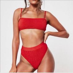 Very Pretty High Waisted Biquini. Bought Here On Posh But Can’t Find Profile Of The Seller. I Tried On But Didn’t Fit Me Well. Hopefully Will Make Someone Happy This Summer Red High-waist Swimwear For Party, Gingham Swimsuit, High Waisted Swimsuit, Make Someone Happy, Crop Swim Top, Swimsuits High Waisted, Red High, Swimsuit Tops, I Tried