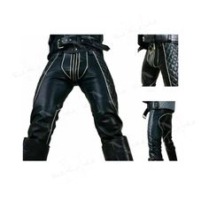 Men's Bikers Pants Trouser Real Sheep Leather Quilted Panel Gay Interest Pants   100% Genuine - High Quality - Fast Shipping   Leather (100% High Quality Cowhide Leather)   Features:   100 % Genuine Leather Slim Fit Trousers.   100 % Real Soft Leather   Brand New Condition with tag. YKK Zippers used only. Satin or Polyester Lining. All sizes and colors available We also accept bulk orders. We ship worldwide. Custom size no extra charge. Inner Material: Polyester    SIZE: Please take a measuring Leather Pants Man, Real Leather Pants, Biker Pants, Trousers Jeans, Sheep Leather, Slim Fit Trousers, White Trim, Trouser Jeans, Cowhide Leather