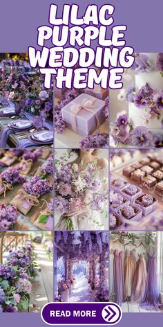 lilac purple wedding theme is featured in this ad for the bride's company