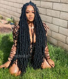 Bohemian Locs Goddess, Rasta Locs, Distressed Faux Locs, Locs Goddess, Colored Hair Roots, Faux Locs Wig, Cornrows With Box Braids, Bohemian Locs, Big Box Braids Hairstyles