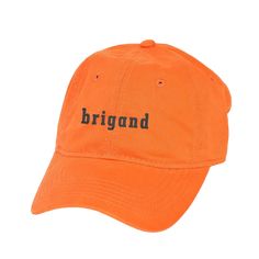 Let your friends know that you love robbing people in forests and mountains with our Brigand Dad Hat. Our Dad hats are 100% peach washed cotton, unstructured, have six-panels, a low-profile, pre-curved visor, sewn eyelets, and include a self-fabric tri-glide buckle closure for a perfect fit. Pre-washed Baseball Cap With Curved Brim, Orange Cotton Hats For Outdoor, Adjustable Orange Cotton Hat, Orange 5-panel Casual Hat, Casual Orange 5-panel Hat, Orange Cotton Hat With Curved Brim, Casual Orange Cotton Baseball Cap, Orange Adjustable Baseball Cap With Curved Brim, Orange Adjustable Curved Brim Baseball Cap