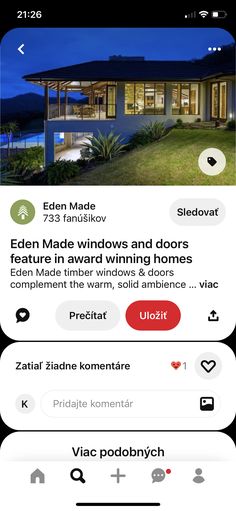 an iphone screen showing the homepage for a real estate in australia, with two different screens