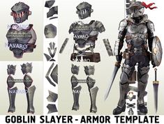 Goblin Slayer DIY Armor Pattern | Goblin Slayer PDF | Goblin Slayer Foam Pattern | Goblin Slayer PDO | Goblin Slayer Shield Template | Goblin Slayer Cosplay Costume #goblinslayer #animearmor #animecosplay #foamarmor #cosplay Cosplay Templates, Genji Cosplay, Diy Armor, Deathstroke Cosplay, Iron Man Cosplay, Armadura Cosplay