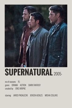 the movie poster for supernatural starring three men