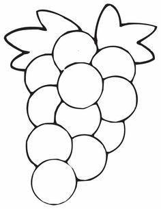 a bunch of grapes that is outlined in black and white