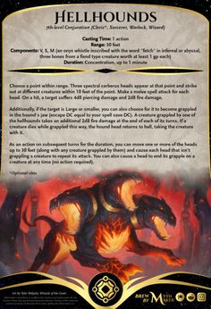 the back side of a card for hellhounds